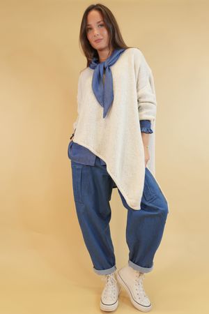 Big Softie Super Slant Knit Jumper Ecru